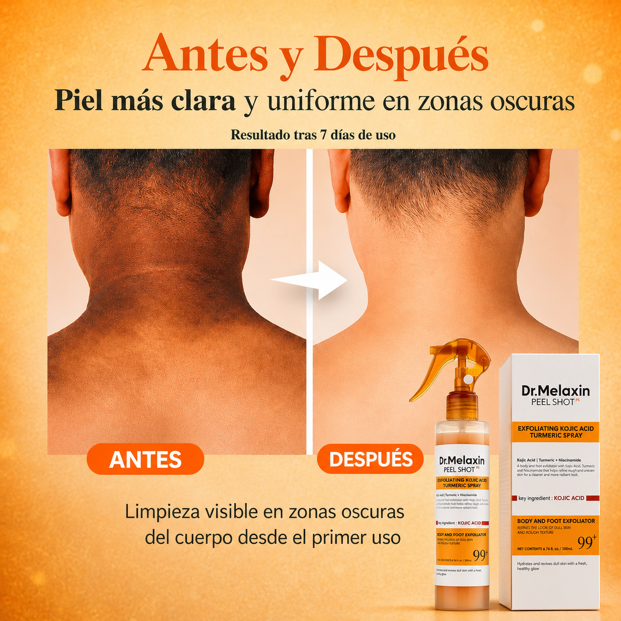 Aclara y suavisa zonas oscuras desde el primer uso