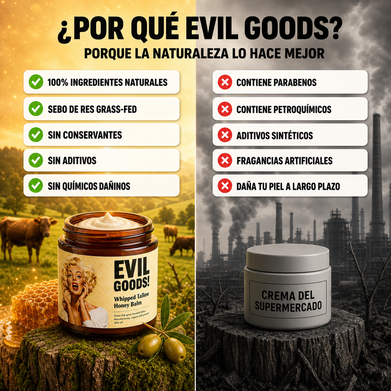 LA CREMA QUE TU PIEL ESTABA ESPERANDO - SIN QUIMICOS, SIN RELLENOS.