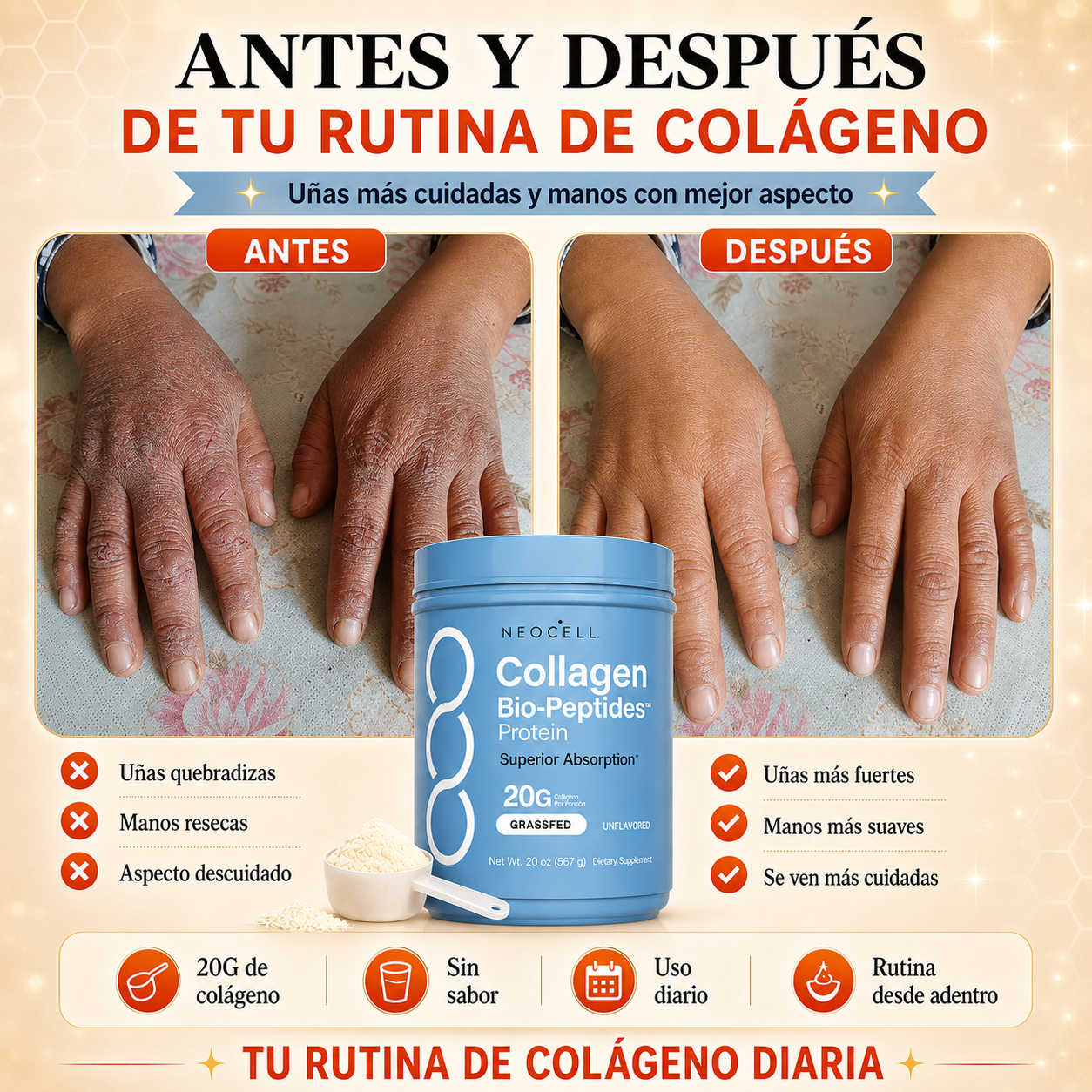Revitaliza tu piel, cabello y uñas desde adentro
