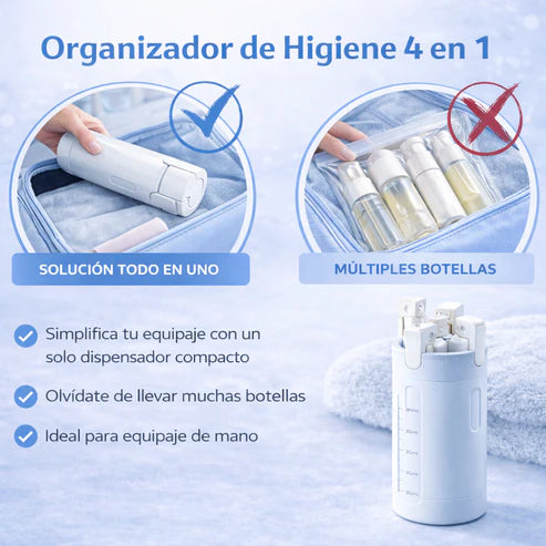 LLEVA TU ASEO EN UN SOLO LUGAR, SIN DESORDEN NI DERRAMES