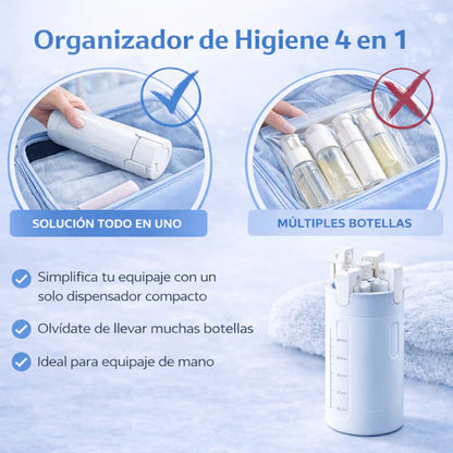 LLEVA TU ASEO EN UN SOLO LUGAR, SIN DESORDEN NI DERRAMES