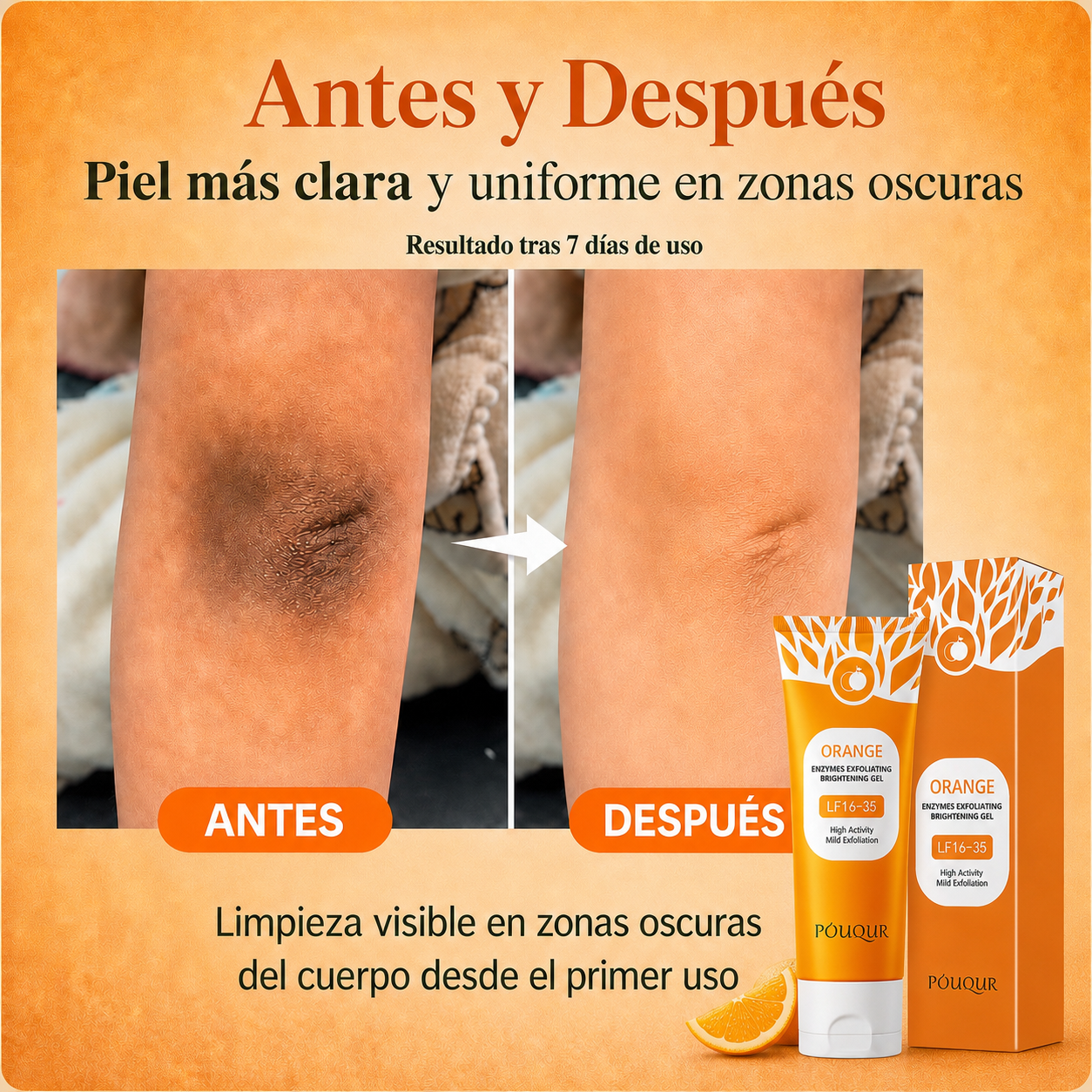 Aclara y suaviza zonas oscuras desde el primer uso