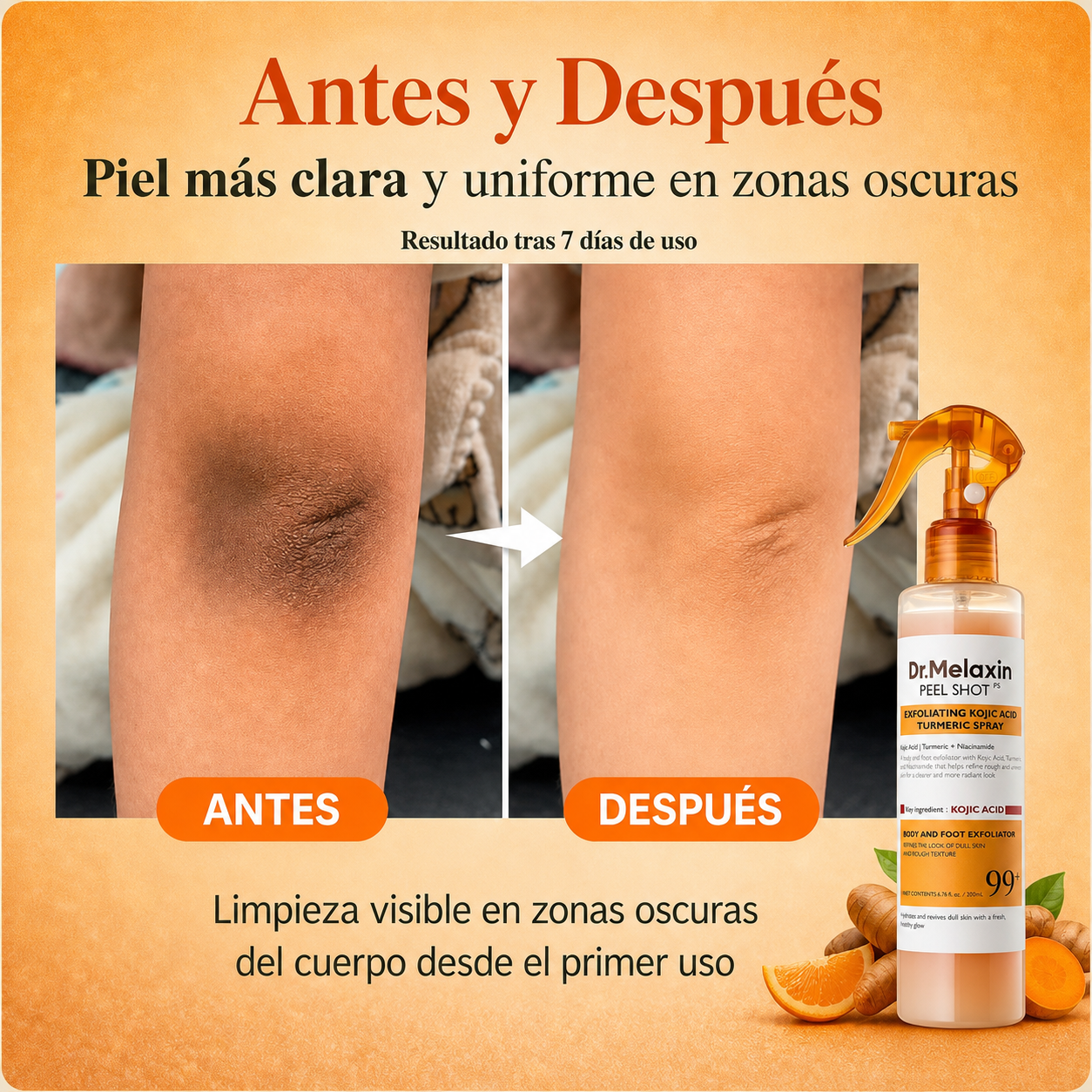 Aclara y suavisa zonas oscuras desde el primer uso