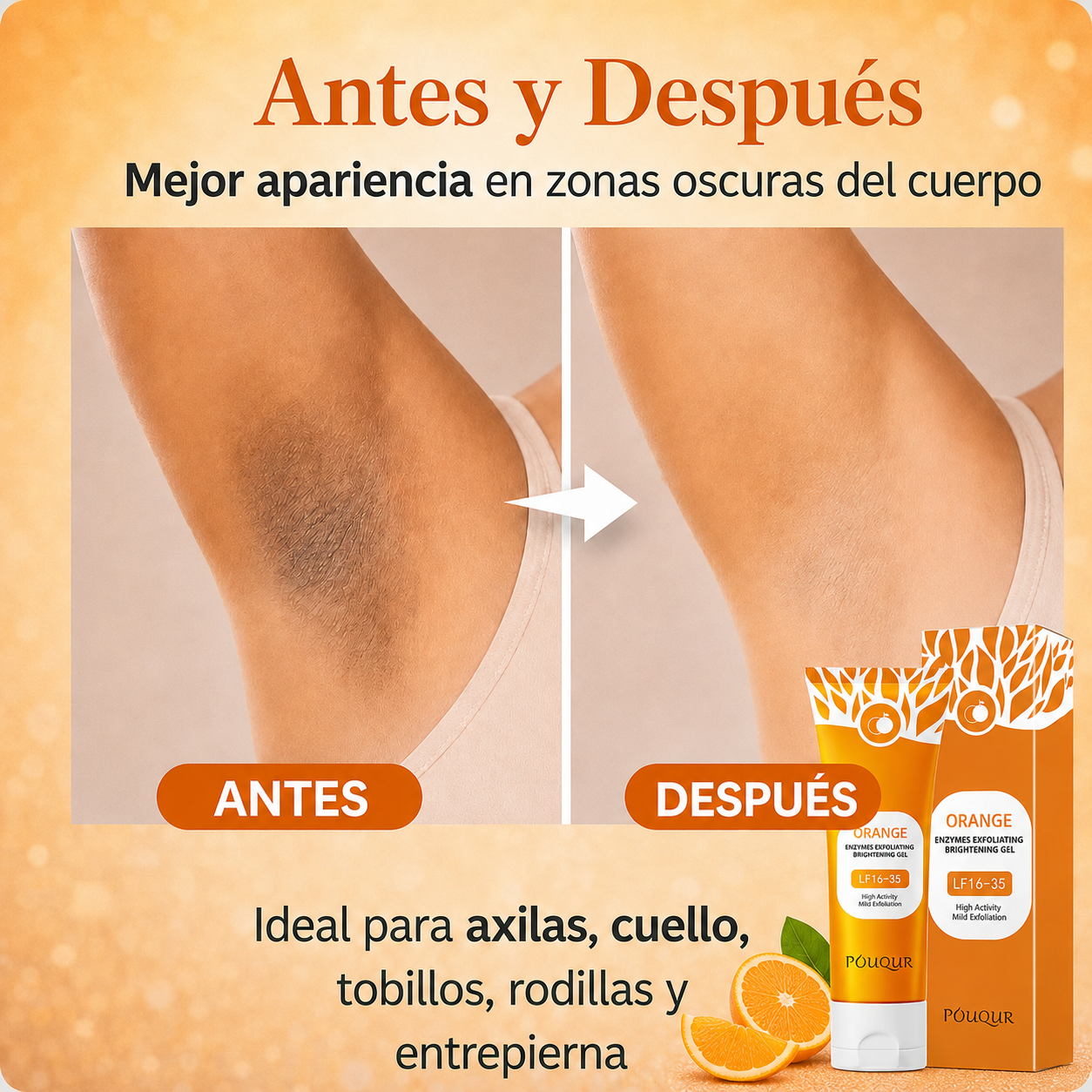 Aclara y suaviza zonas oscuras desde el primer uso