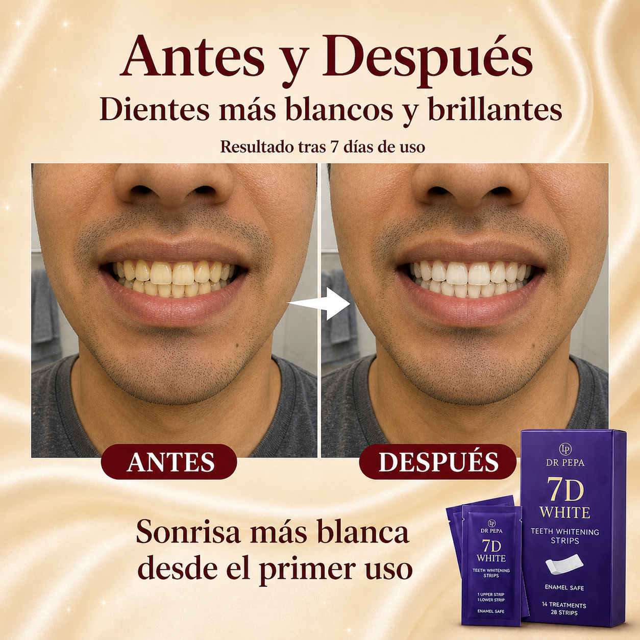 Elimina el amarillo de tus dientes desde el primer uso